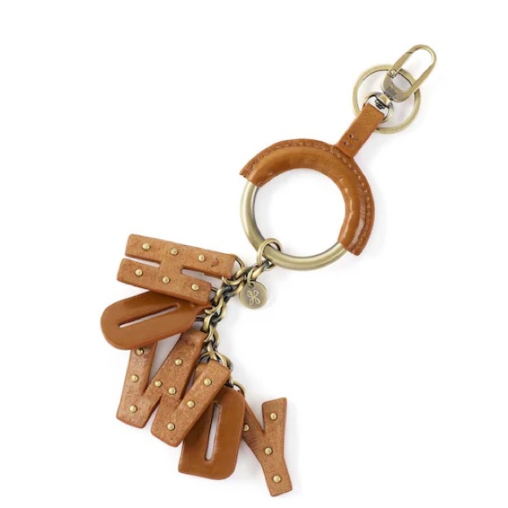 HOBO Howdy Charm Fob Truffle - Leather Bag Charm Keychain - Picture 12 of 14